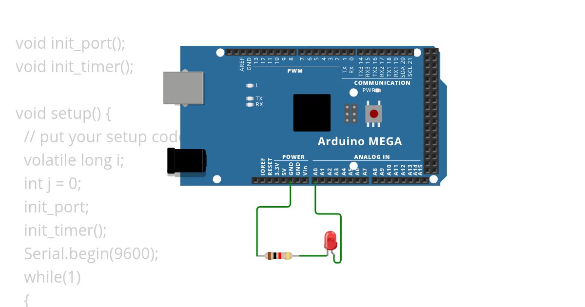 LED blink timer simulation