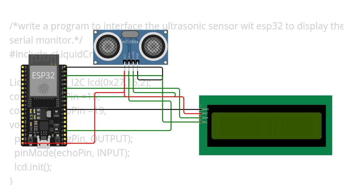 ultrasonic with I2C simulation