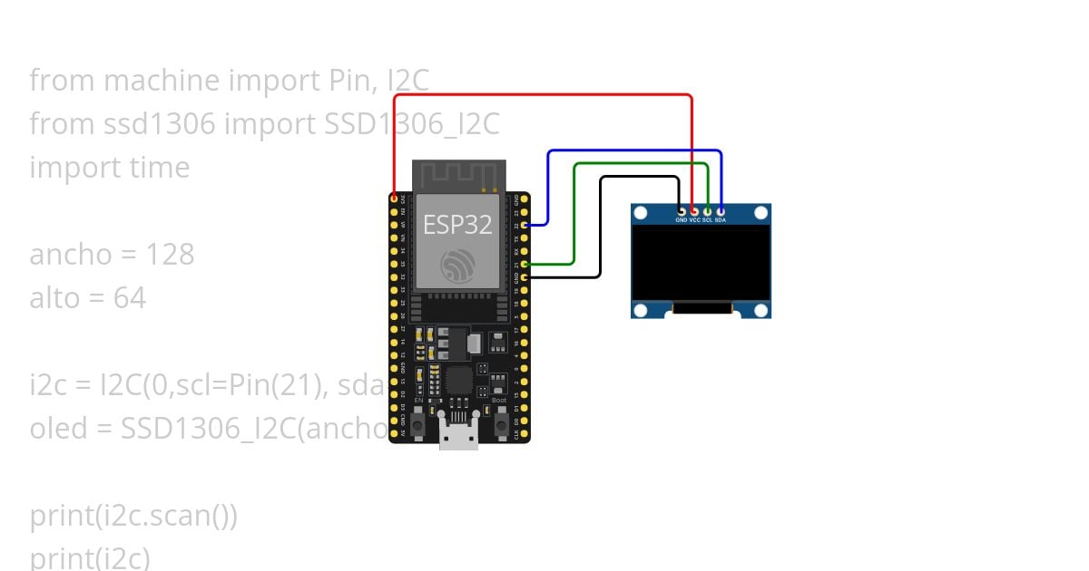 Programando la OLED SSD1306 y mostrando datos basicos Copy simulation