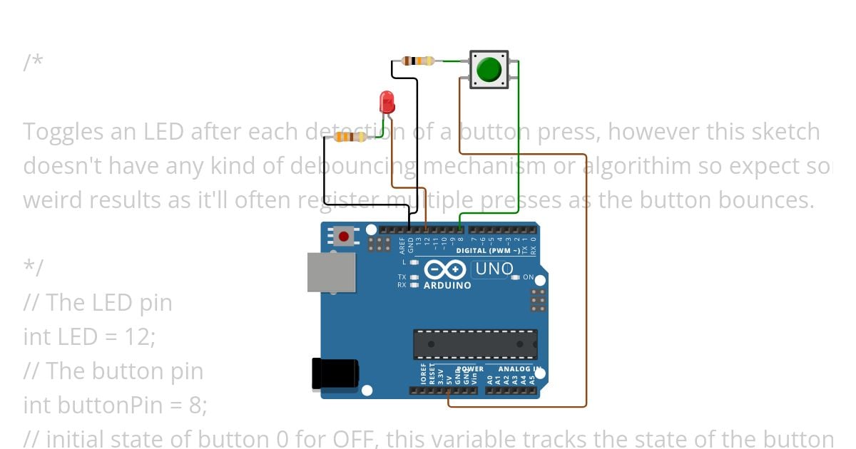 LED with Push Button simulation