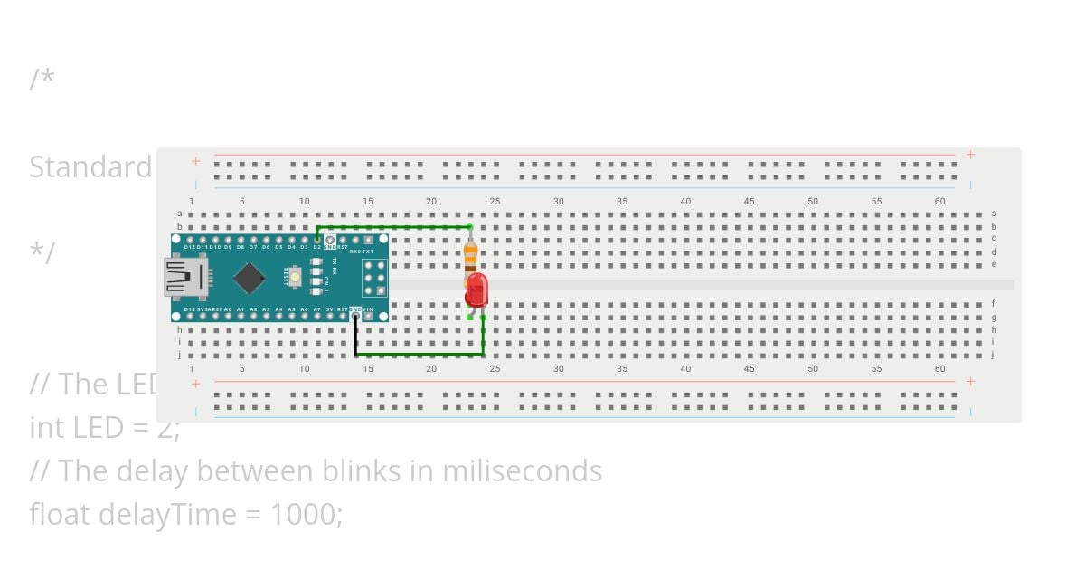 Blink a LED on a Nano simulation