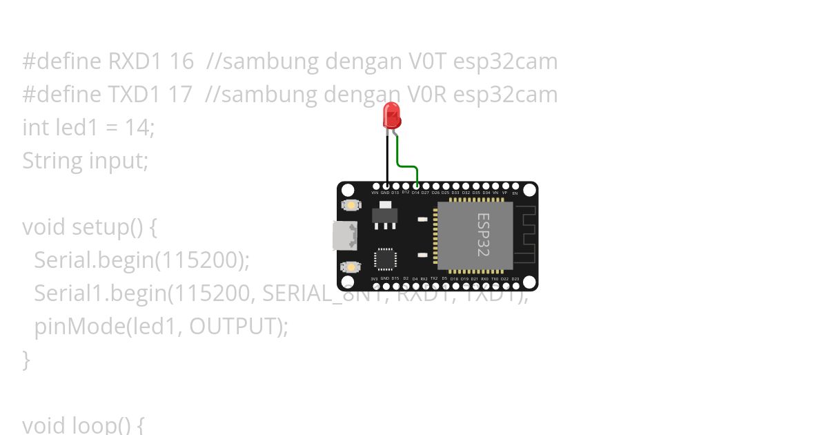 ESP32 Serial Read String serial pin berlainan simulation