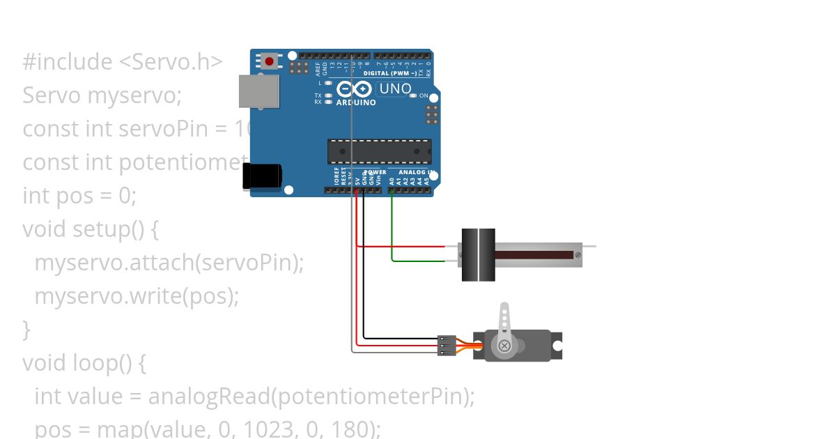 5.servo motor control using arduino simulation