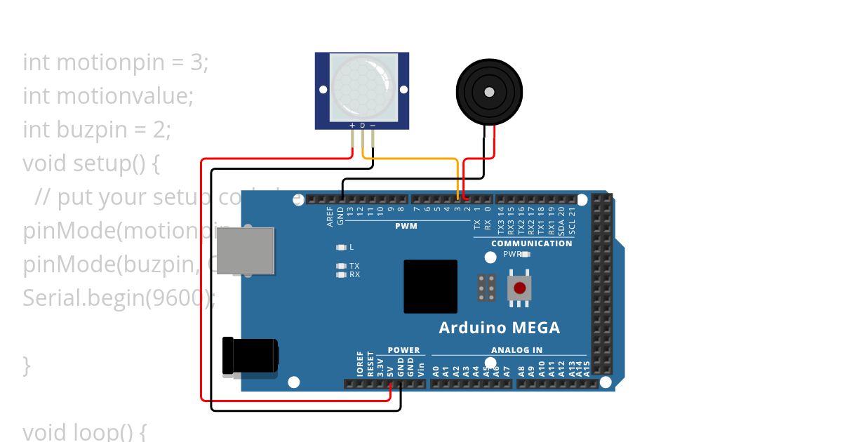 PIR Motion Sensor simulation