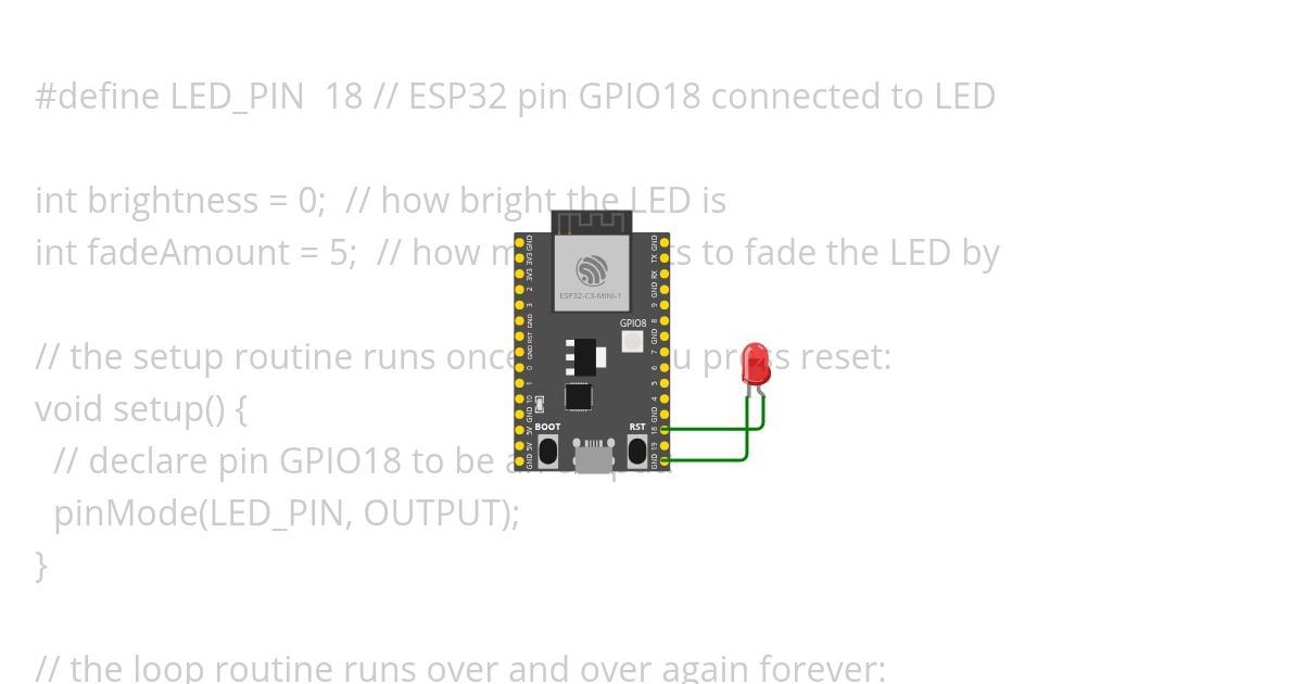 ESP32C3-LED-FADE simulation