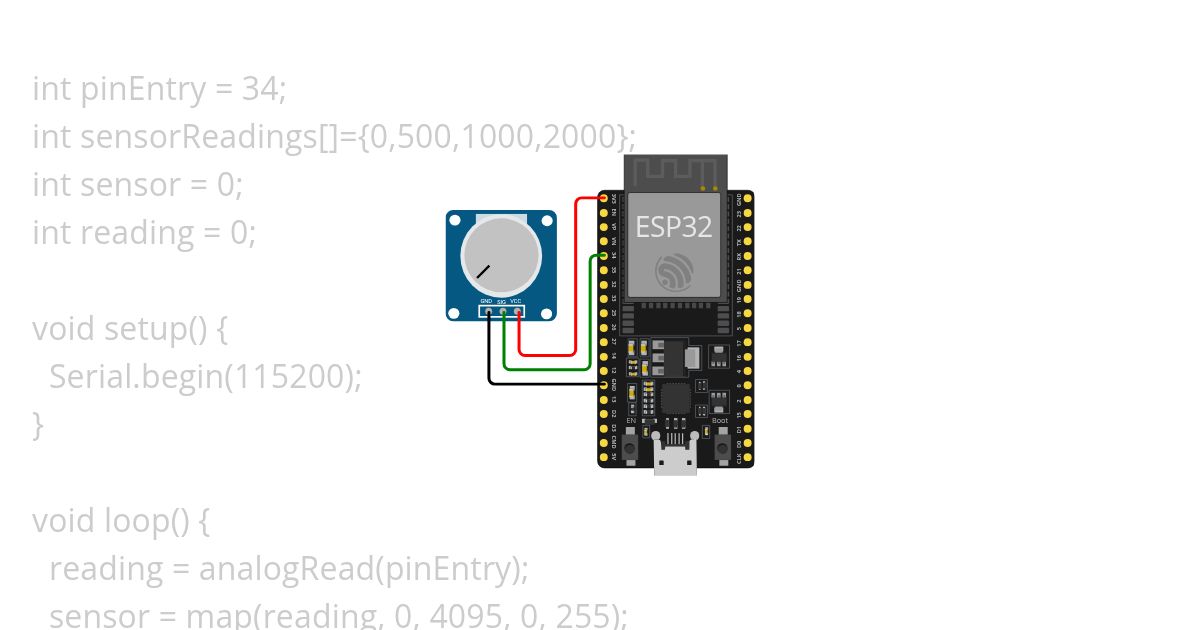Reading Potentiometer simulation