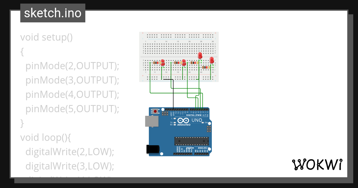 Binary counter - Wokwi ESP32, STM32, Arduino Simulator