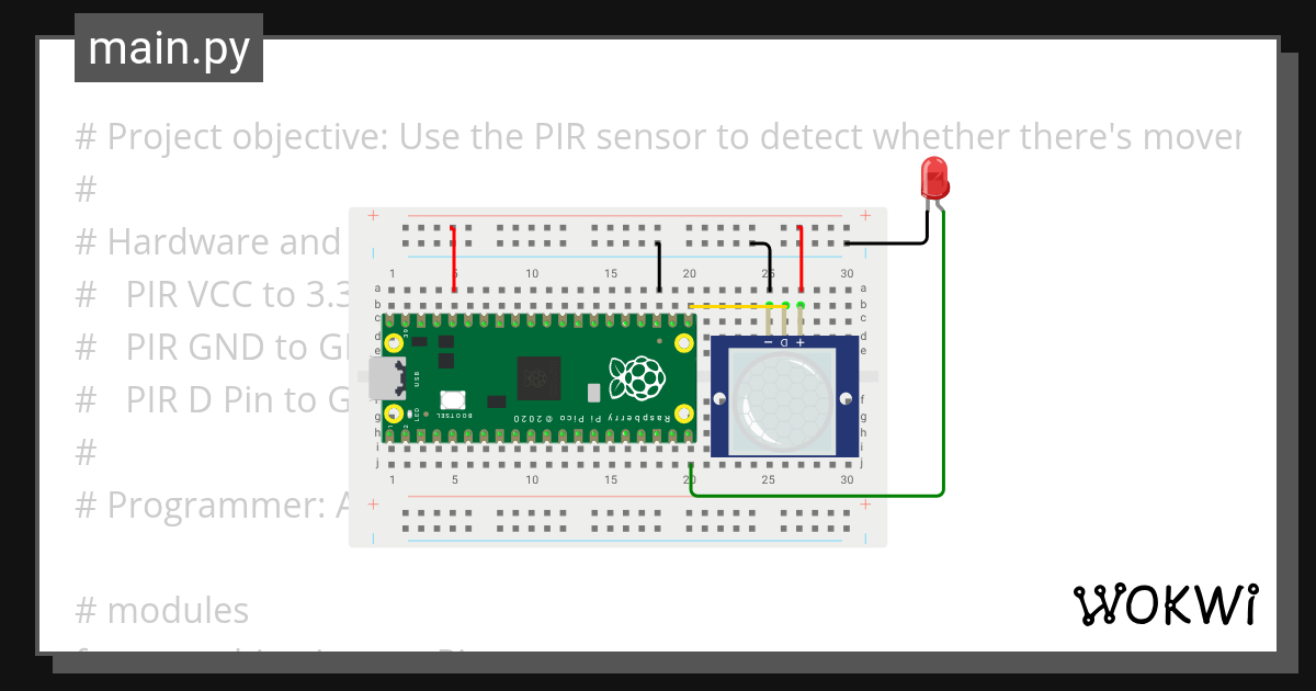 Raspberry Pi Pico PIR Detect Motion Copy - Wokwi ESP32, STM32, Arduino ...