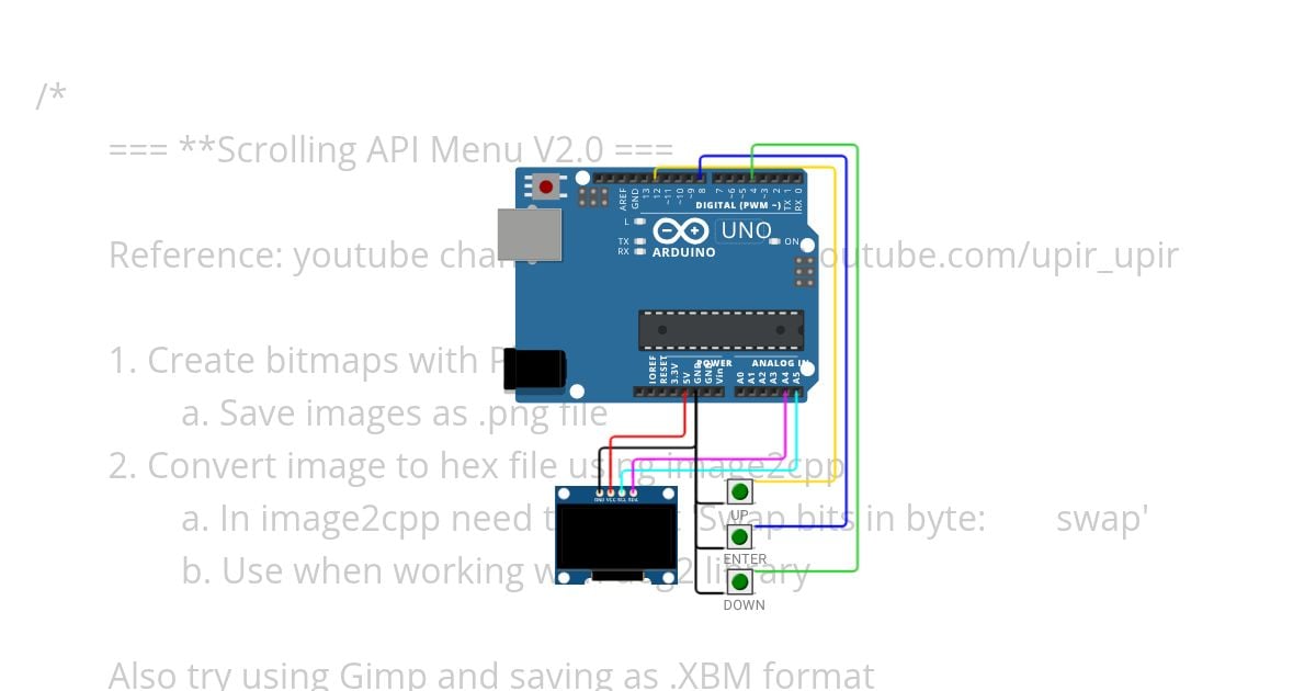 **Scrolling API Menu V2.0 simulation