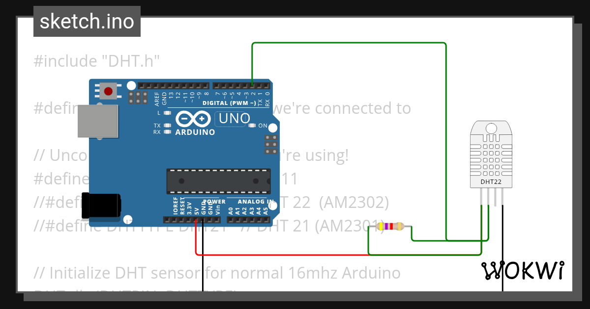 DHT22 - Wokwi ESP32, STM32, Arduino Simulator