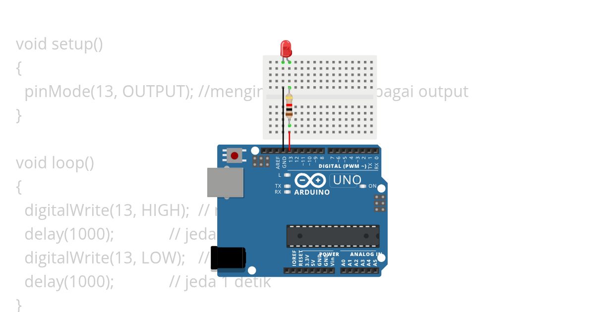 Blinking LED simulation