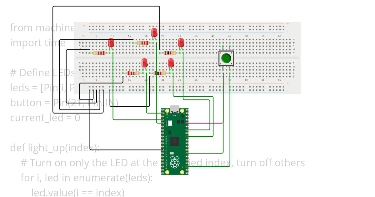 3 LED bi-direction move simulation