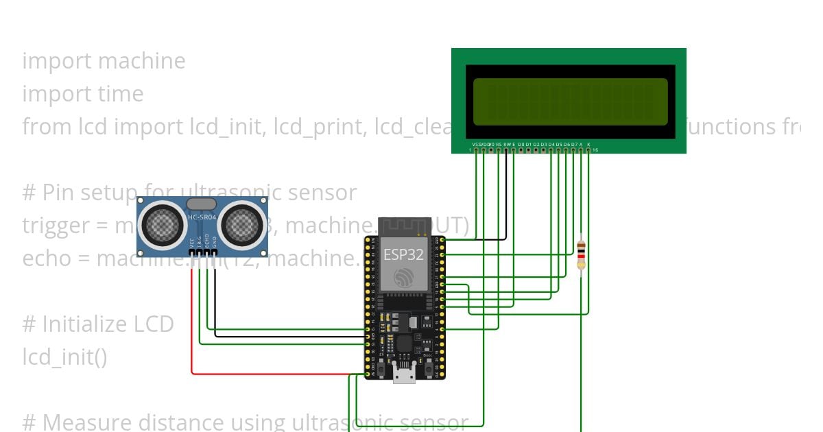 Smart Visitor Counter with 16x2 LCD and Ultrasonic Sensor simulation