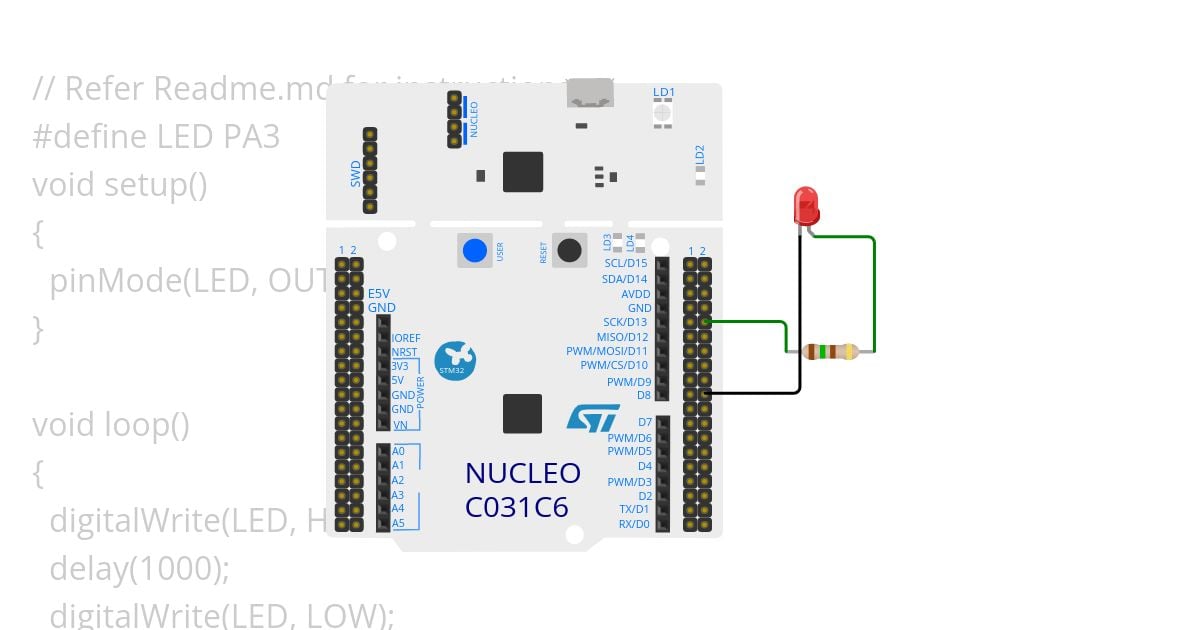 Blink LED - Template Copy simulation