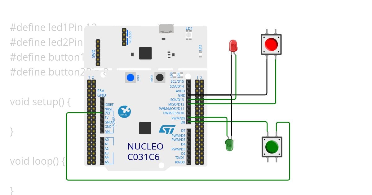 Push button  PULLUP and PULLDOWN - Template Copy simulation