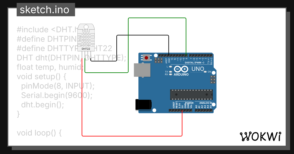Temperature Sensor - Wokwi ESP32, STM32, Arduino Simulator