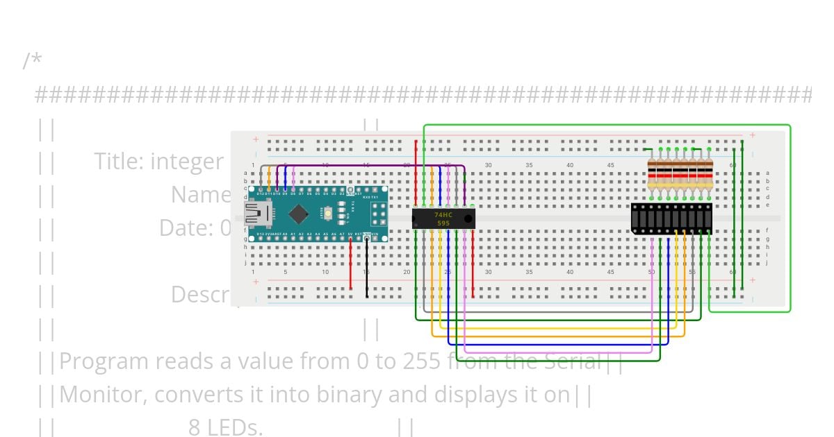 Int Serial Read and Display on a Nano simulation