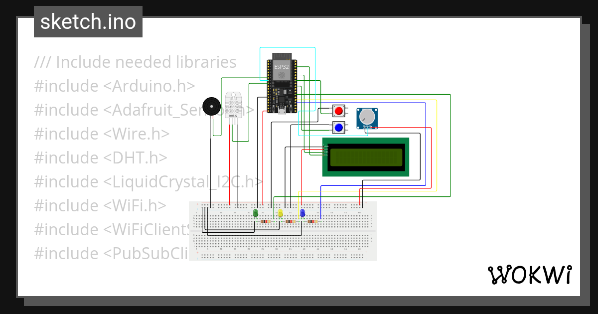 project greenhouse Wokwi ESP32, STM32, Arduino Simulator