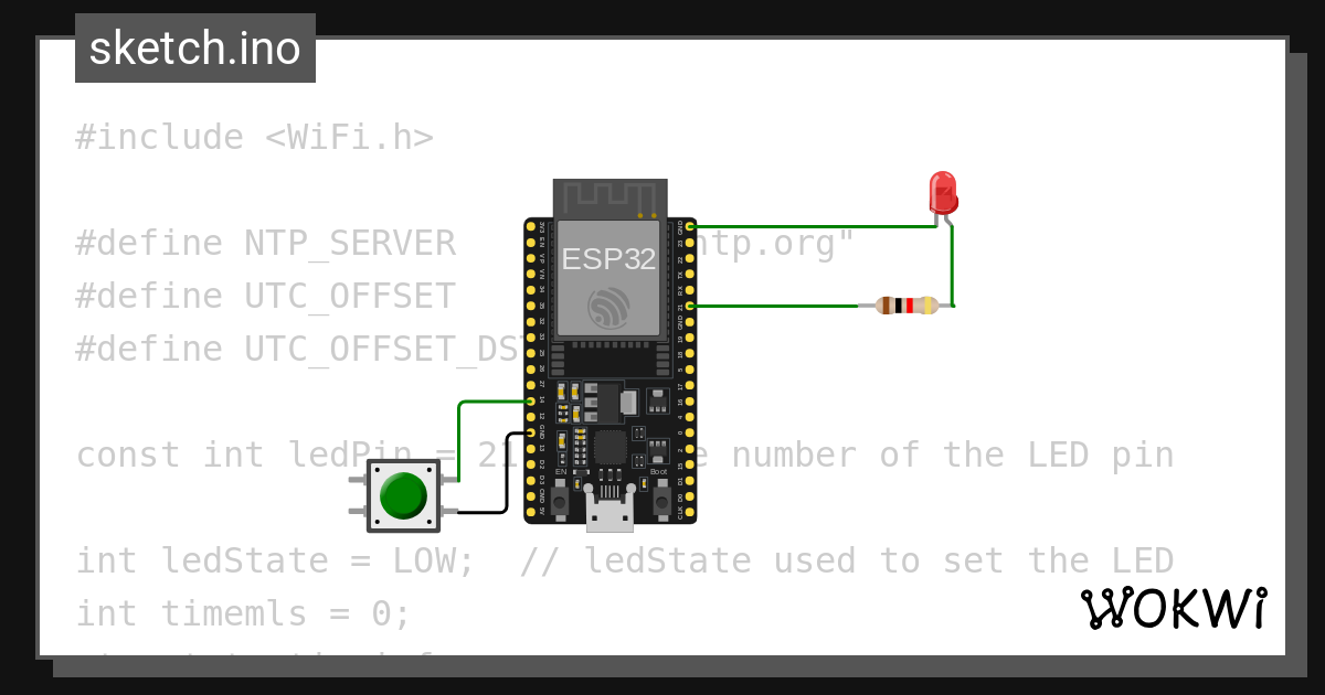 Reloj y boton interrupcion wokwi esp32 stm32 arduino simulator