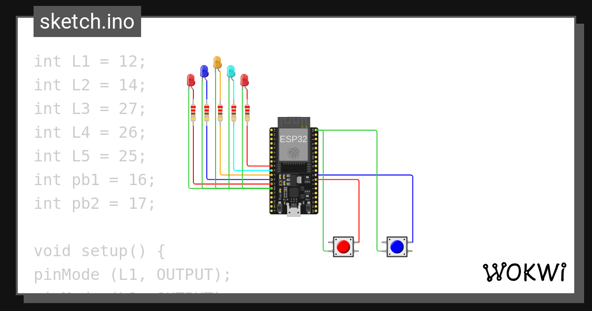 Push Button - Wokwi ESP32, STM32, Arduino Simulator