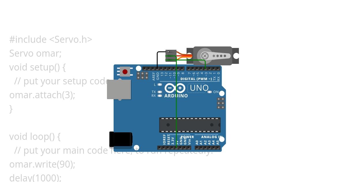 simple servo motor code with arduino (GSM ACADEMY)AHMED SAMRA simulation