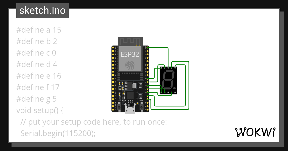 7 segment - Wokwi ESP32, STM32, Arduino Simulator