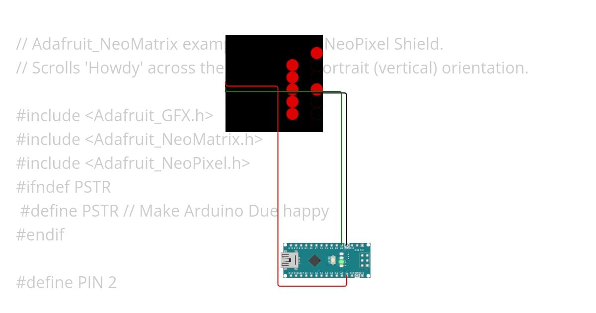 scrolling text on matrix simulation