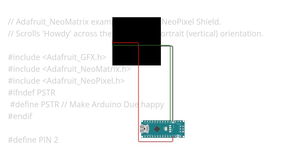 scrolling text on matrix simulation