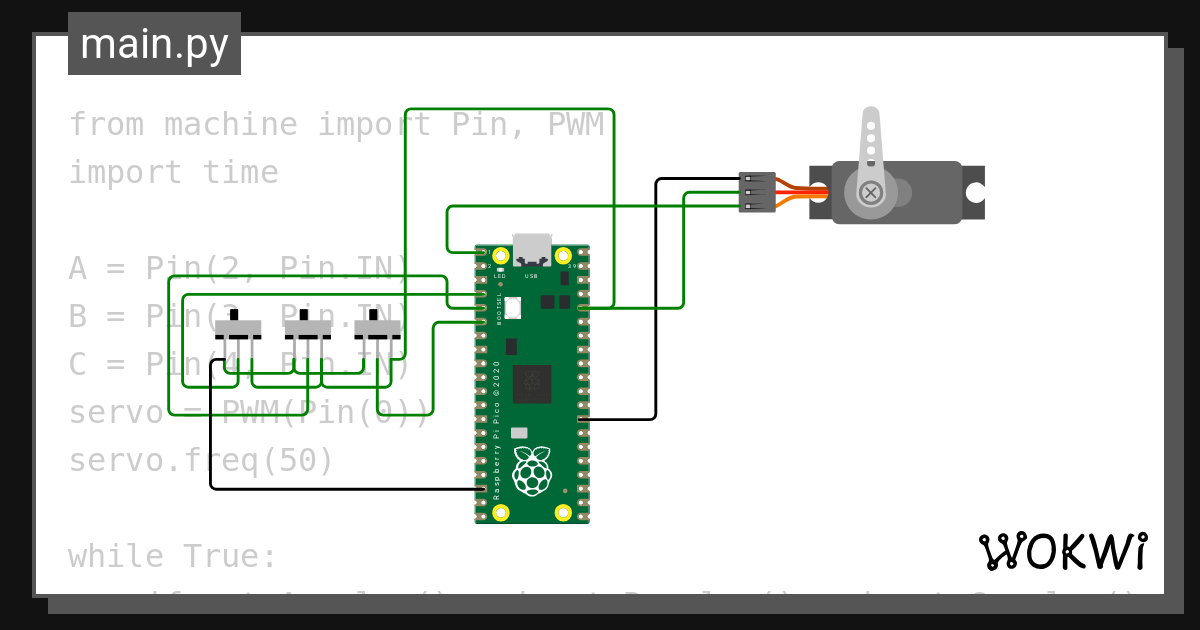 Servo con raspberry wokwi esp32 stm32 arduino simulator