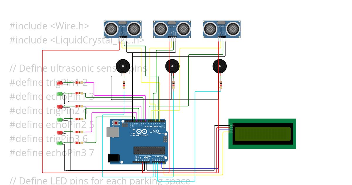 Arduino-Based Roadside Parking Detector System - 3 Sensor Copy simulation