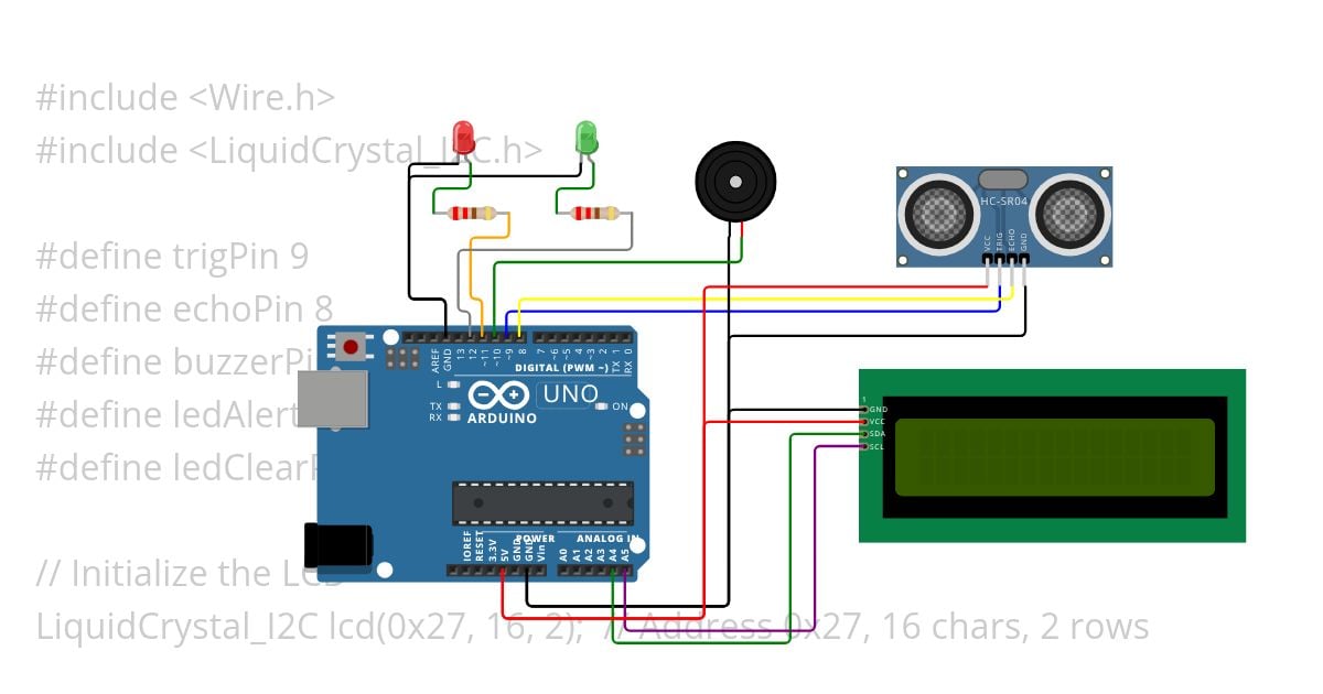 Arduino-Based Roadside Parking Detector System(No BreadBoard) Copy simulation