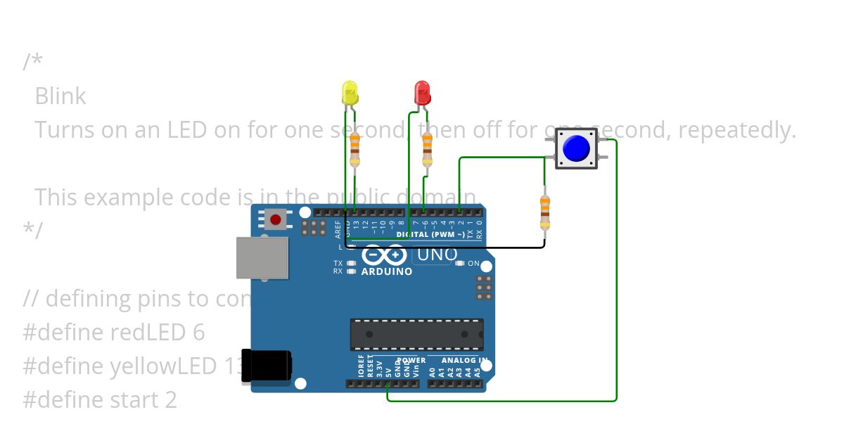 Blink_2LEDs_PushButton simulation