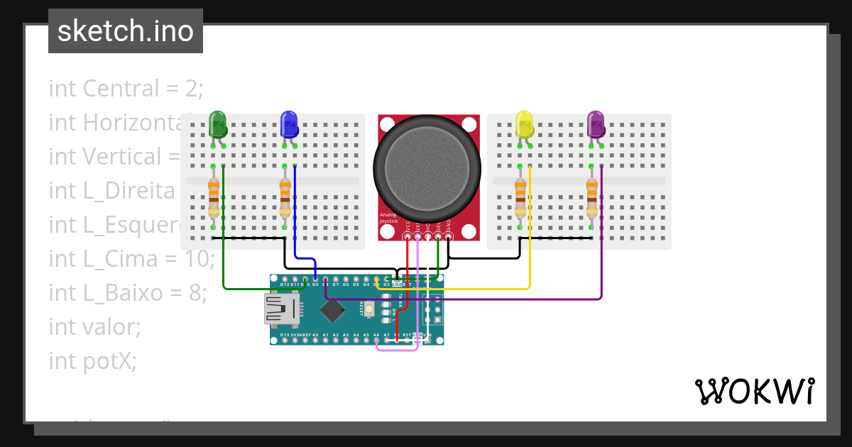 2. NANO JOYSTICK - Wokwi ESP32, STM32, Arduino Simulator