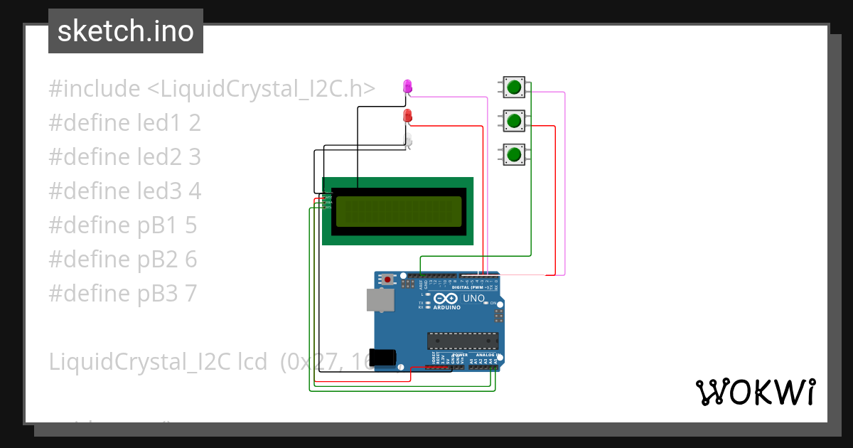 Belajar LCD - Wokwi ESP32, STM32, Arduino Simulator