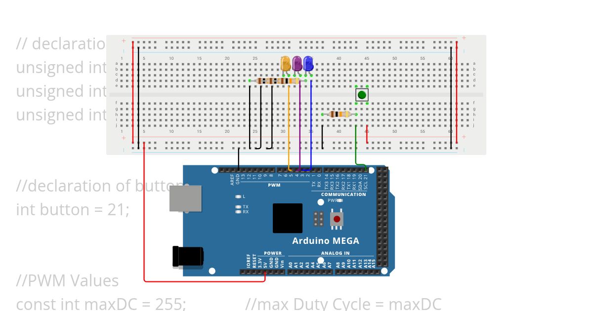 LED Dimmer,   button HIGH simulation