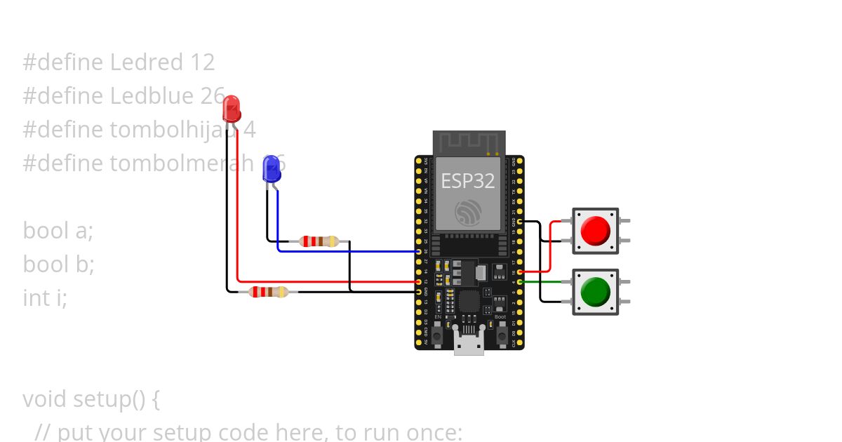 Tugas 6B - 2 tombol 2 LED simulation