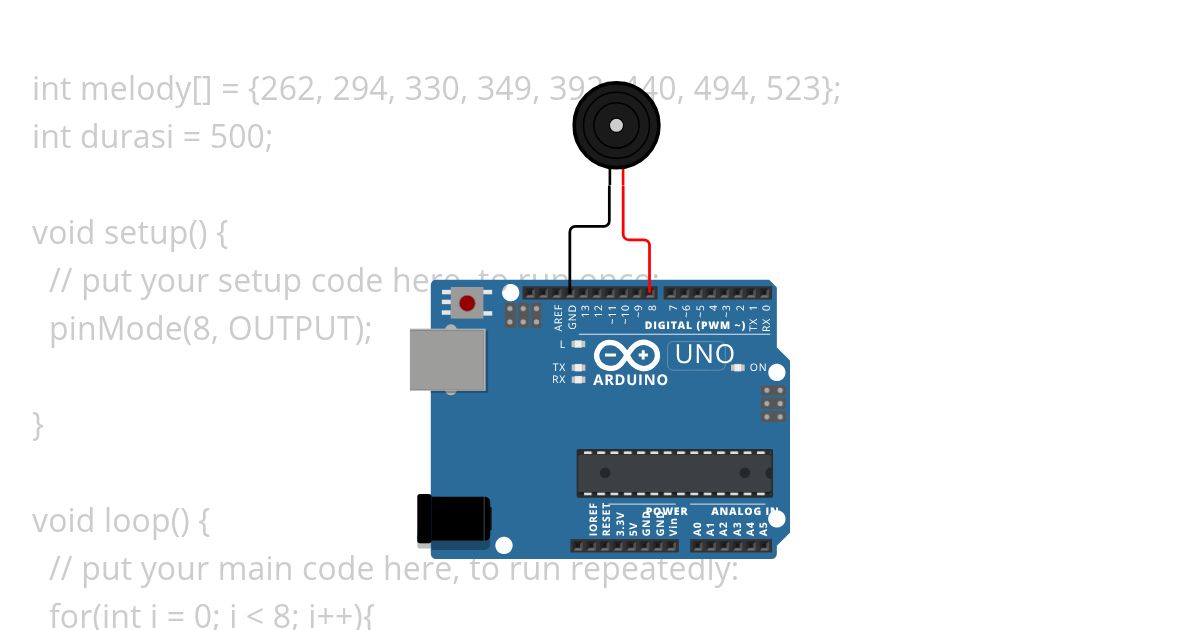 Menyalakan Buzzer simulation