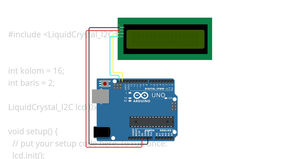Running Text LCD I2C simulation