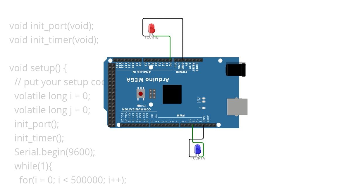 Timer_Arduino Mega ( USAGE OF TCCR1A register) simulation