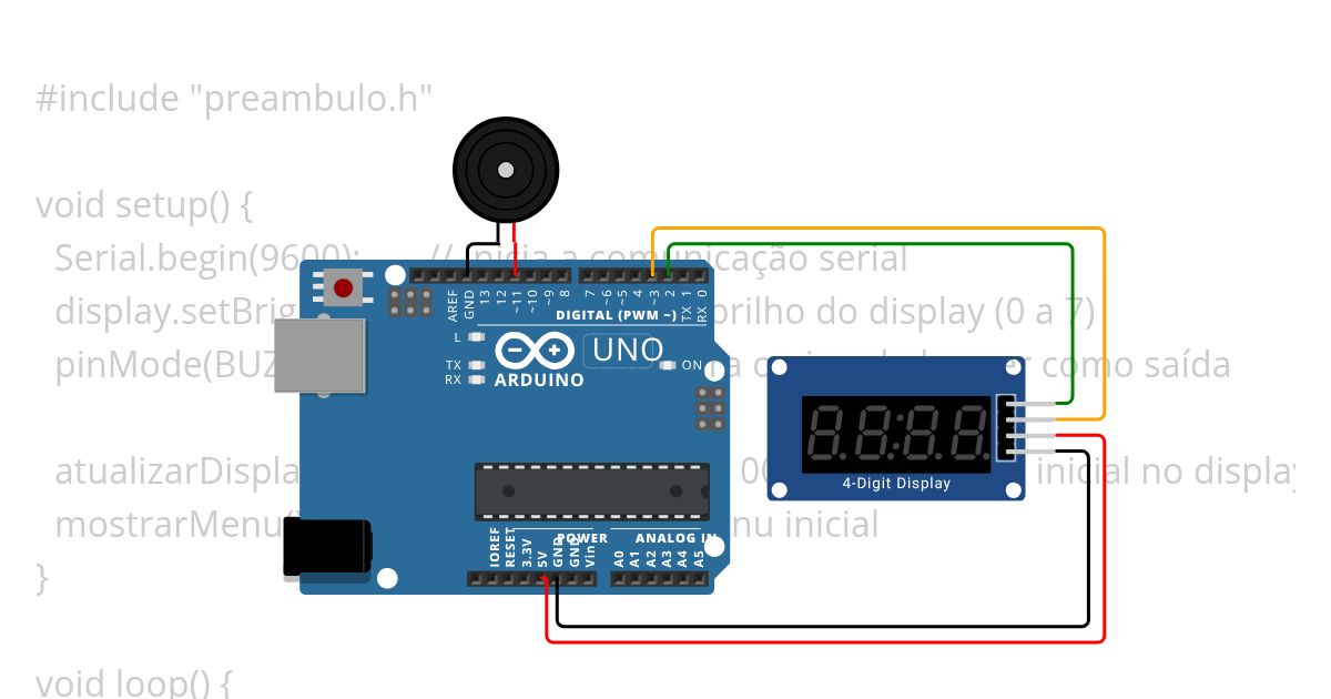 Encontro 16 - Arduino Alarm Clock  - Programado simulation
