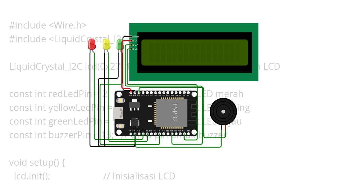 lampu lalu lintas dan lcd simulation