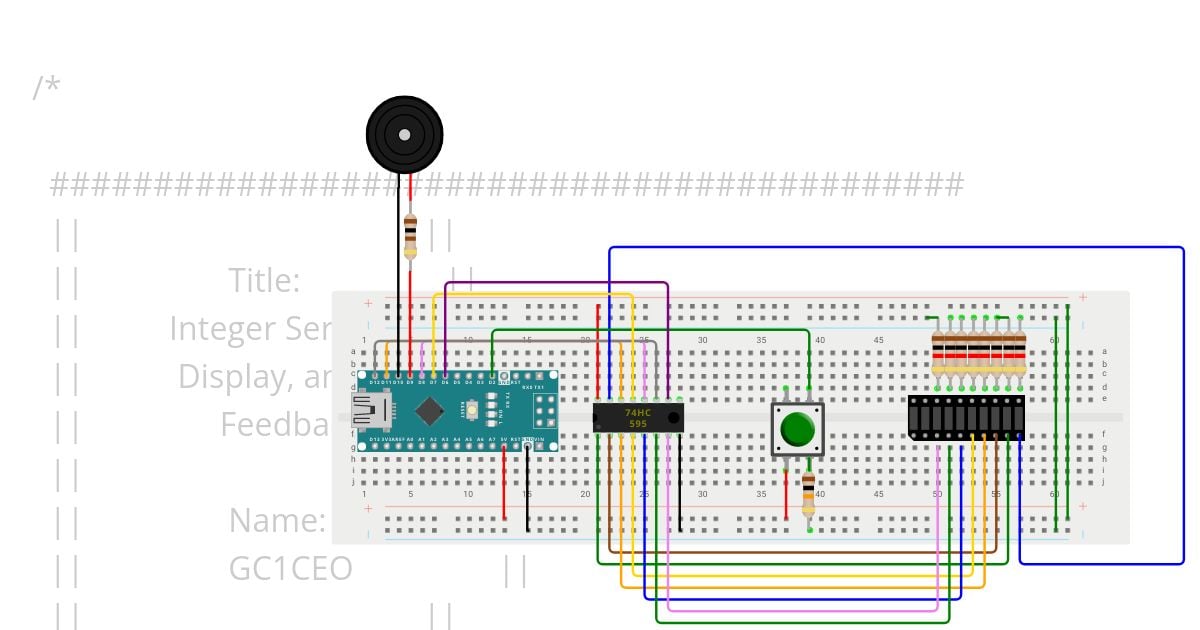 Int Serial Read and Tone on a Nano using toneAC simulation