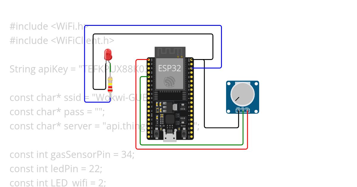 exp 3 gas sensor data to thingspeak simulation