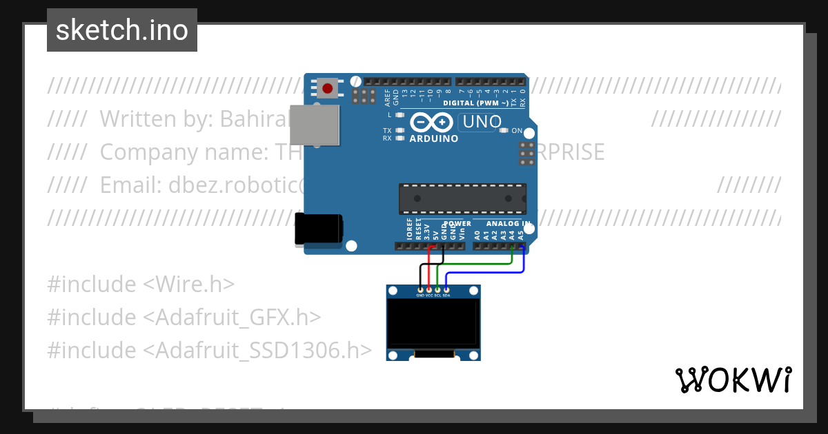 OLED Display - Wokwi ESP32, STM32, Arduino Simulator