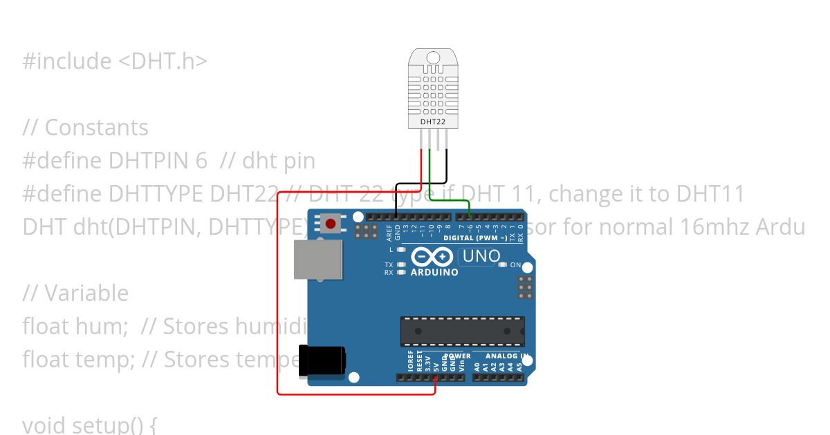 DHT22 With Arduino simulation