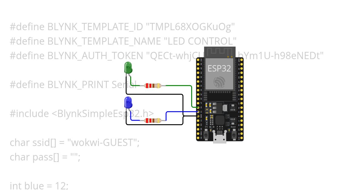 LED Control With Wokwi And Blynk simulation