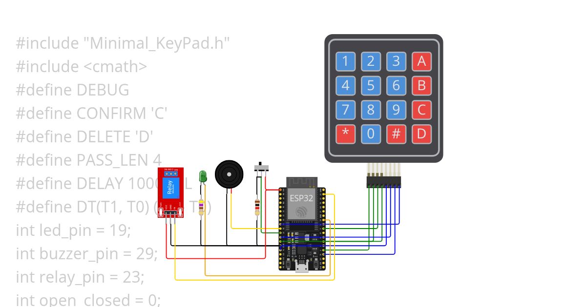 portaria simples com MOCH22A e ESP32 simulation