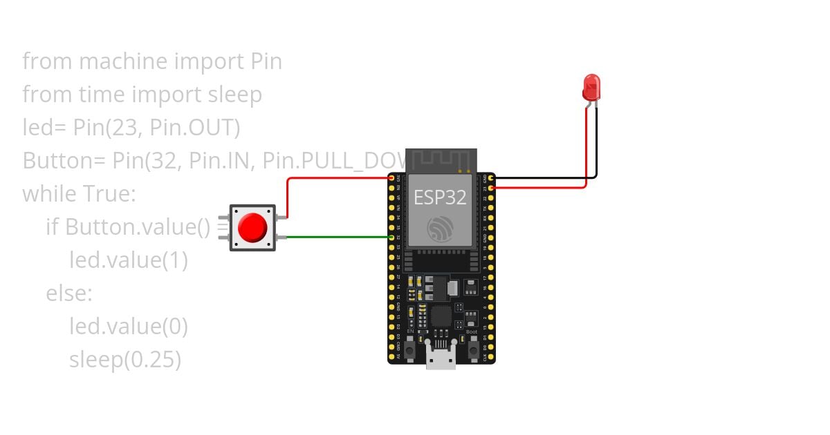 Button led simulation