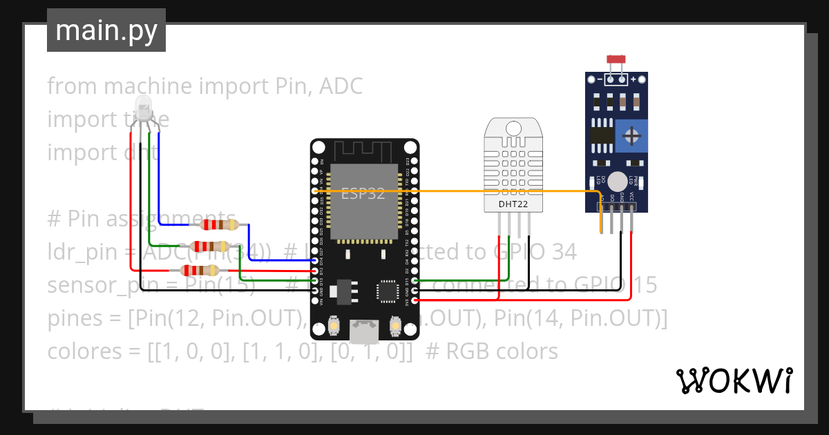 photoresistor - Wokwi ESP32, STM32, Arduino Simulator