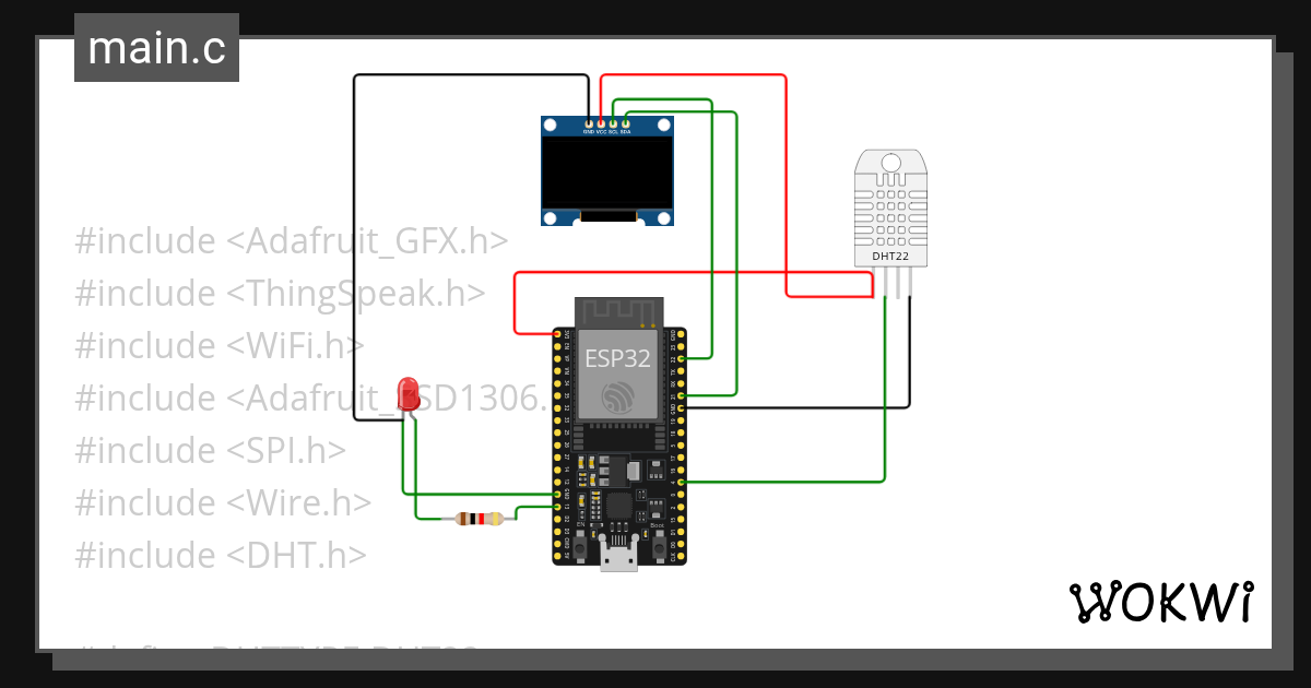 Temperature and Humidity - Wokwi ESP32, STM32, Arduino Simulator